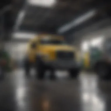 Government Vehicle Maintenance Facility A government garage with diesel vehicles