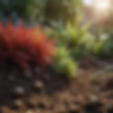 A vibrant garden showcasing diverse plant species thriving in nutrient-rich soil