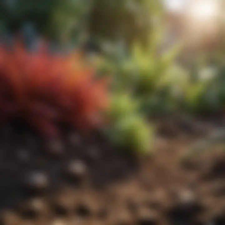 A vibrant garden showcasing diverse plant species thriving in nutrient-rich soil