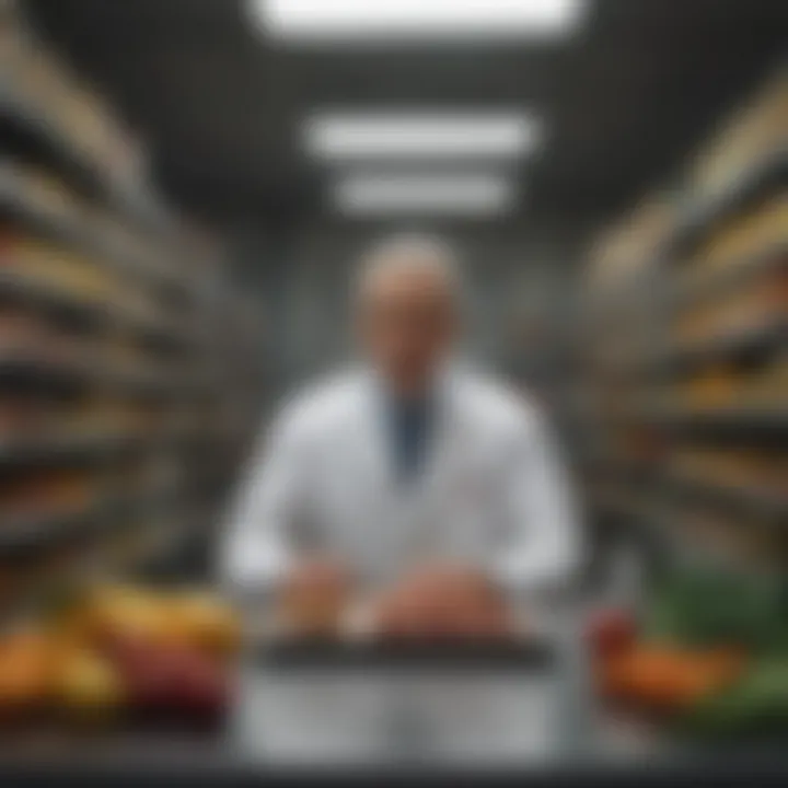 A laboratory setting showcasing food safety research