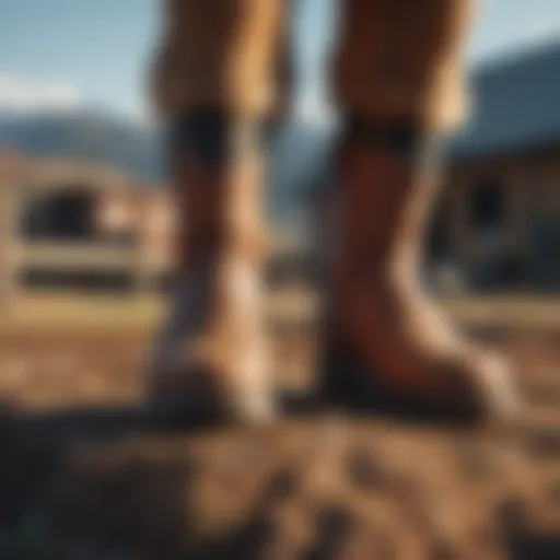 Goat hoof boots displayed on a farm