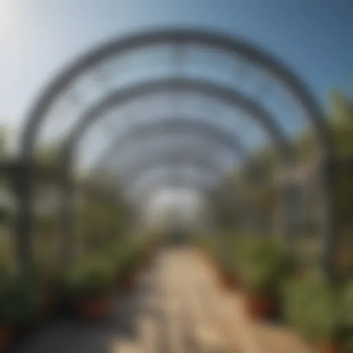 Diverse types of greenhouse arches showcasing various designs and structures.