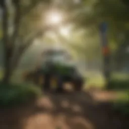 Overview of greenway equipment in a lush landscape