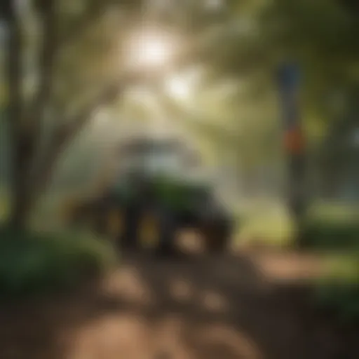 Overview of greenway equipment in a lush landscape
