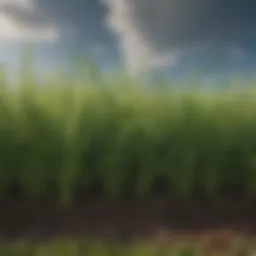 A lush field of hearty grass showcasing its vigorous growth.