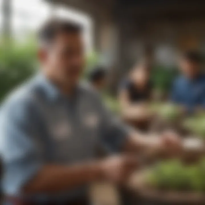 A representative from a workforce development program engaging with participants in a training session.