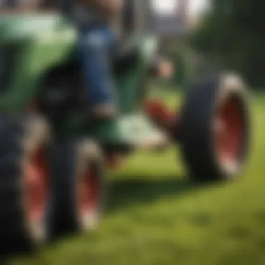User-Friendly Lawn Tractor Controls Close-up of lawn tractor controls showcasing user-friendly design