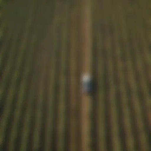 Aerial view of diverse crops in a well-maintained agricultural field