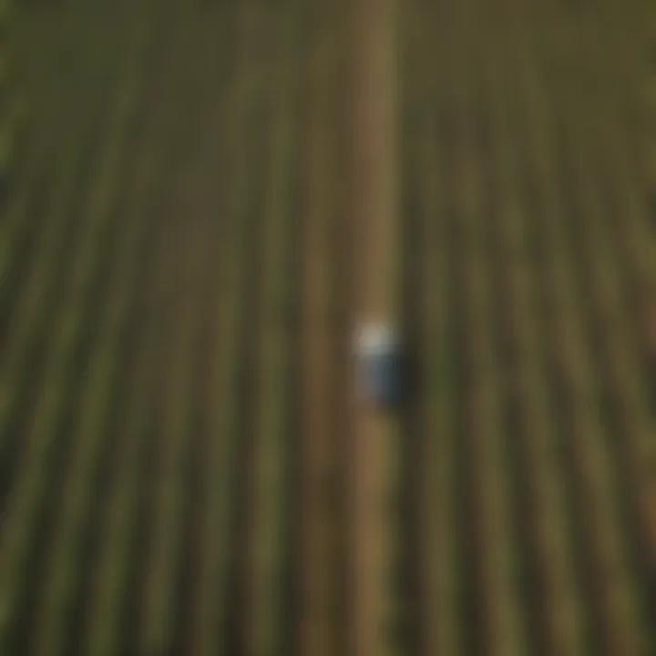 Aerial view of diverse crops in a well-maintained agricultural field