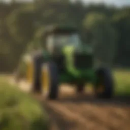 The iconic John Deere tractor in a lush Virginia field