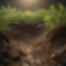 Close-up of nutrient-rich soil supporting plant growth