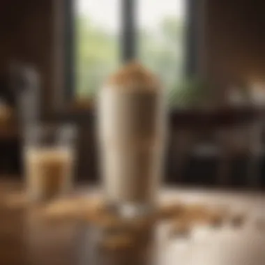 Artistic Presentation of Oatmeal Shakes Creative presentation of an oatmeal shake in a stylish glass
