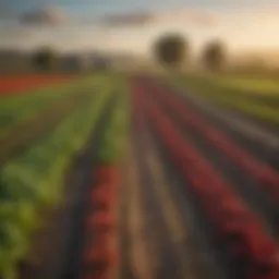 Vibrant farmland landscape showcasing diverse crops