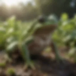 Vibrant organic frog greens displayed in a farm setting