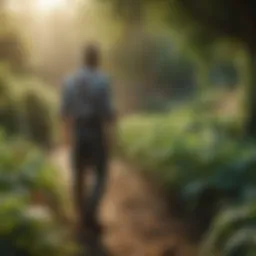 A lush organic farm showcasing vibrant crops and sustainable practices