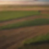 A panoramic view of expansive prairies showcasing agricultural fields in Hutchinson, Kansas