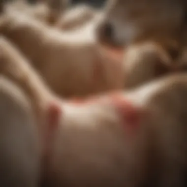 Close-up of a Large Castration Band in Use Close-up of a large castration band on an animal