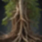 Illustration showcasing root structure influenced by hormones