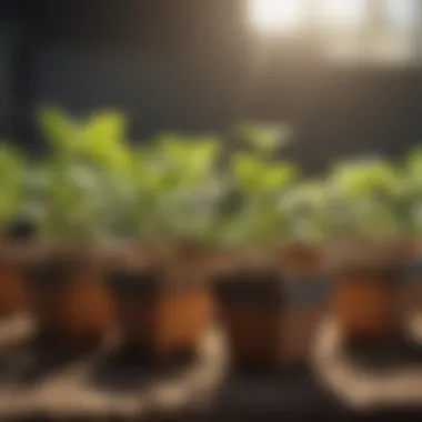 Infographic illustrating the benefits of square seedling pots