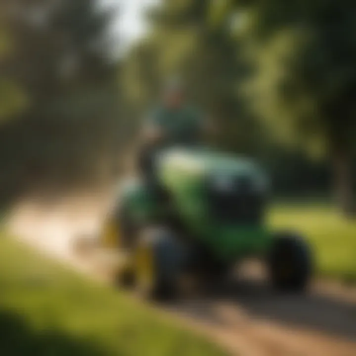 User enjoying a smooth mowing experience with John Deere mower