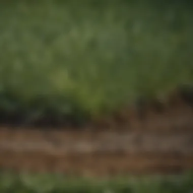 Close-up of different types of sod varieties