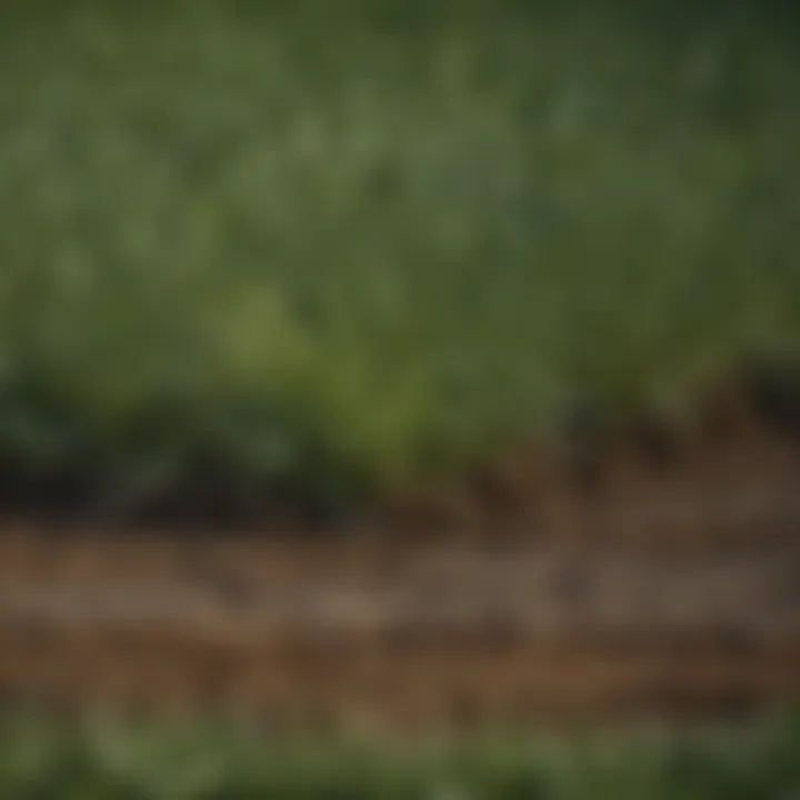 Close-up of different types of sod varieties