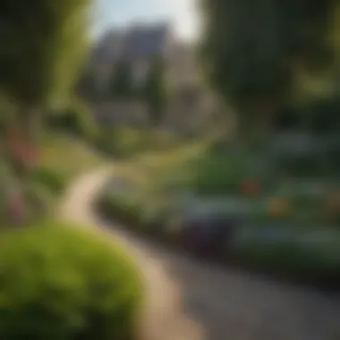 Enhancing Garden Aesthetics with Push Behind Trimmers A beautifully manicured garden enhanced by the use of push behind trimmers