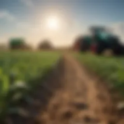 A futuristic agricultural field employing innovative pest control technologies