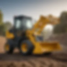 Close-up view of the Hysoon mini loader showcasing its robust design and features.