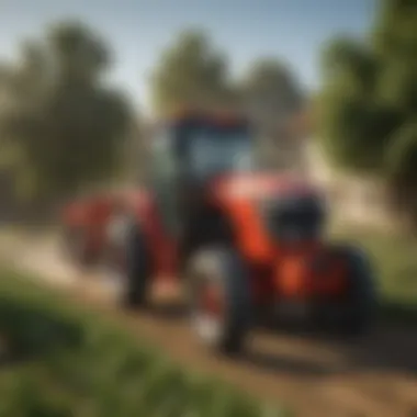 A farmer utilizing an international utility tractor for sustainable agriculture practices.