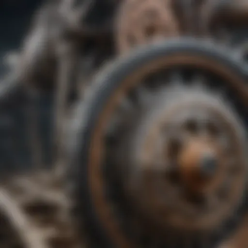 A close-up of a rollatiller showcasing its intricate design and mechanisms.