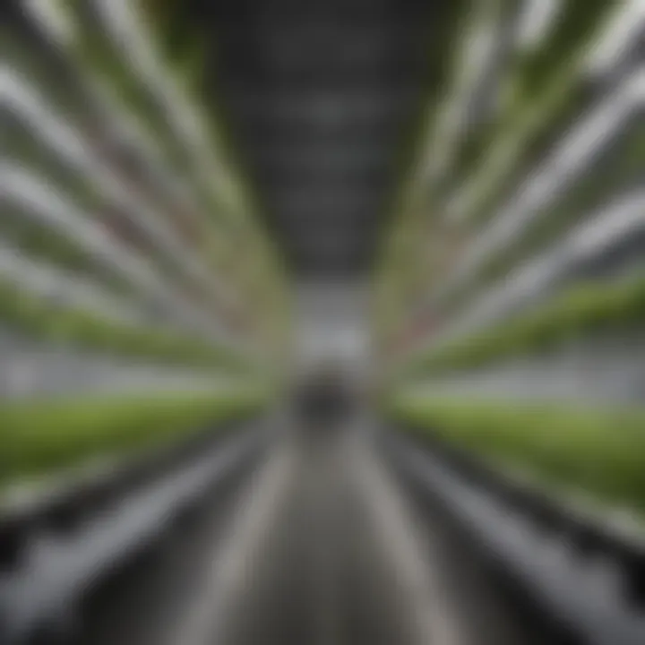 White polywall panels utilized in vertical farming setup