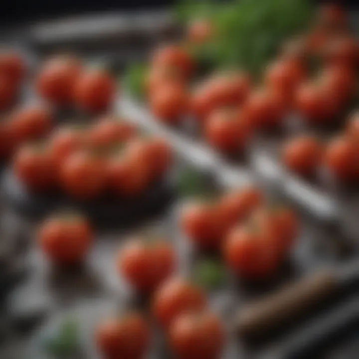 A detailed layout of tools used for tomato grafting