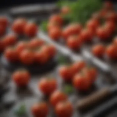 Essential Tools for Tomato Grafting A detailed layout of tools used for tomato grafting