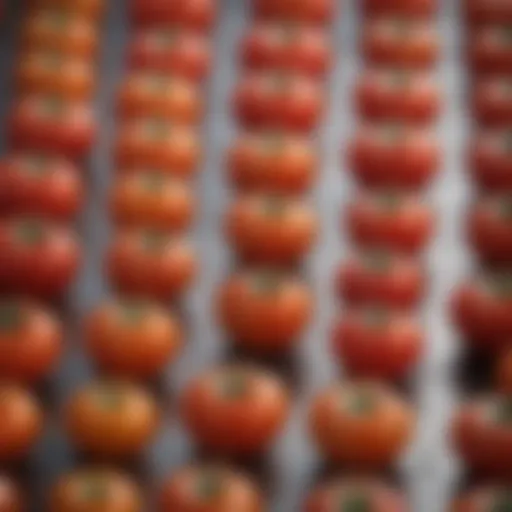 A vibrant display of various tomato varieties ready for grafting