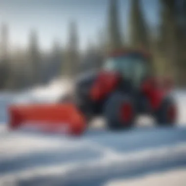 Toro Multi Force Snow Plow in action on a snowy landscape