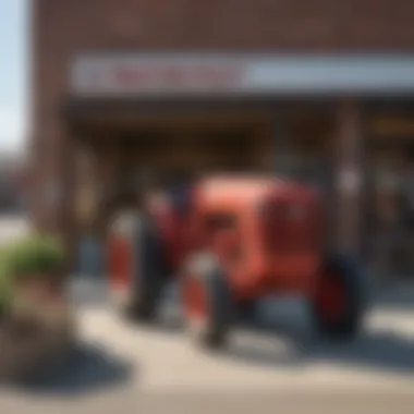 Tractor Supply Storefront in Milan A glimpse of Tractor Supply's exterior showcasing its vibrant storefront.