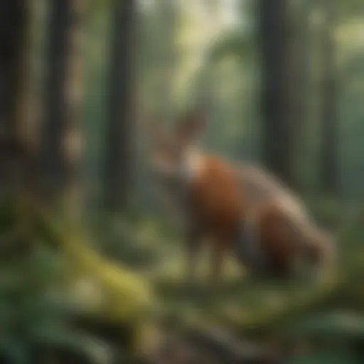 A vibrant forest scene showcasing diverse wildlife.