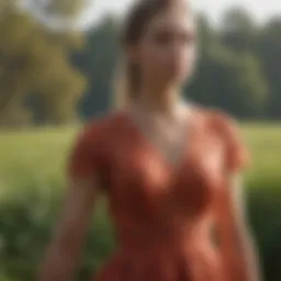 Elegant sustainable dress made from organic materials