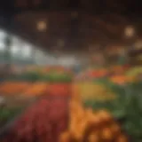 A vibrant farm market showcasing fresh produce and local goods.