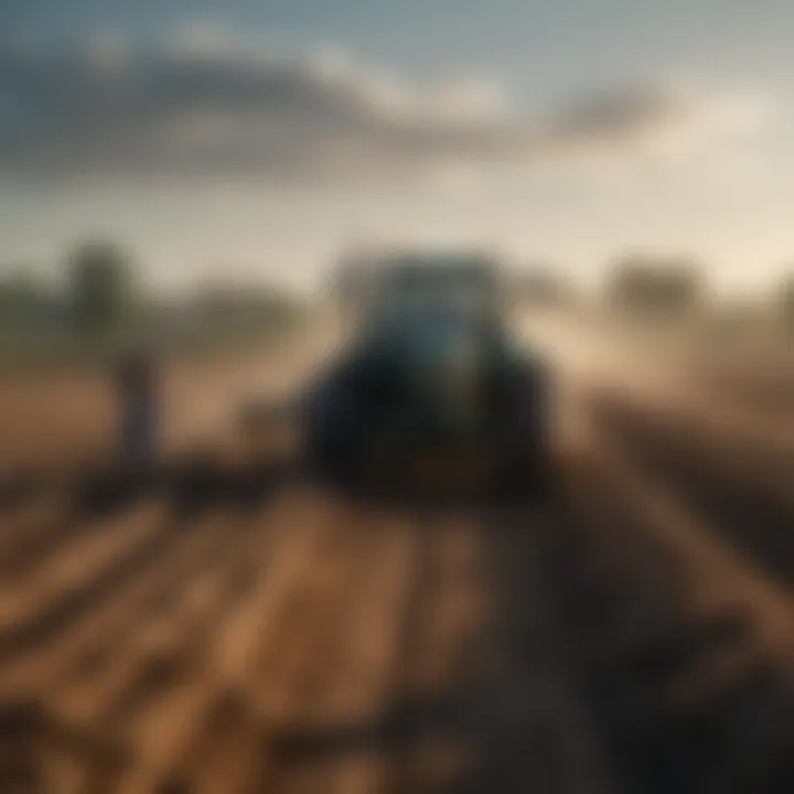 Farmers discussing advancements in tillage technology