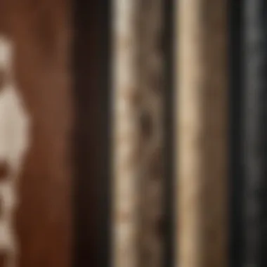 Close-up of various types of cow panels arranged aesthetically.