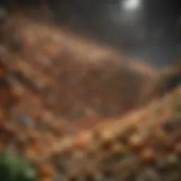 A visual representation of food waste piling up in a landfill