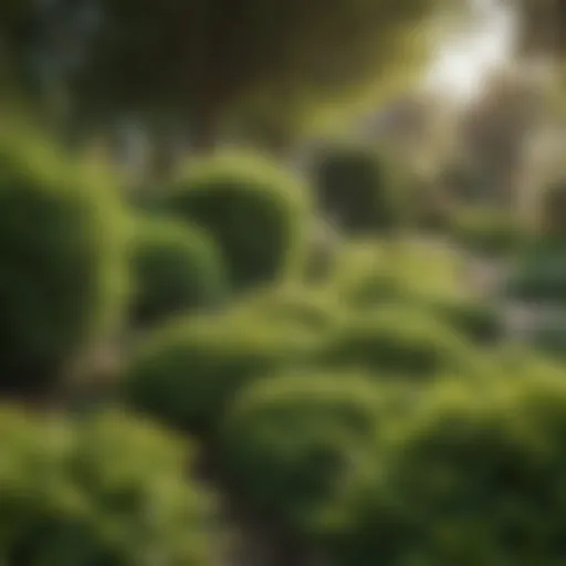 A close-up view of well-trimmed bushes illustrating precision in gardening.