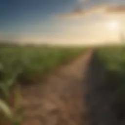 A close-up of glyphosate granules on a agricultural field.
