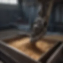 Detailed view of an unloading auger mechanism