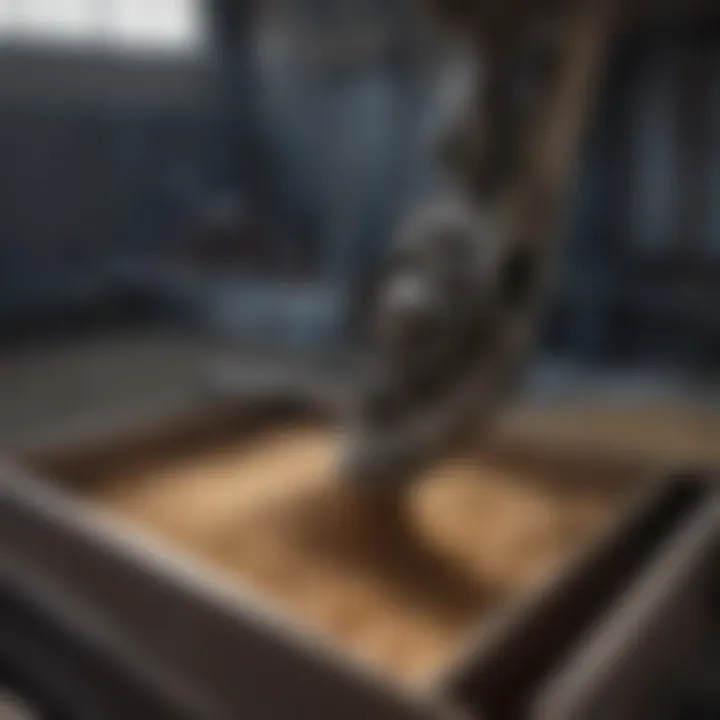 Detailed view of an unloading auger mechanism