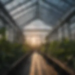 A modern greenhouse featuring automatic windows