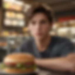 Youth working in a fast food establishment