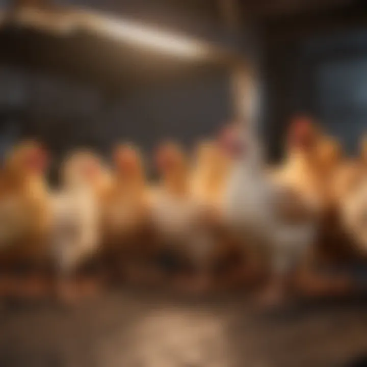 Different types of heating lights for poultry